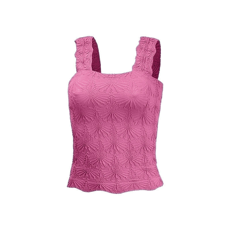 Women's Pleated Figure-flattering Square-neck Camisole FitiqueFit