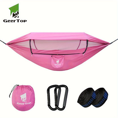 [3-in-1 Hammock] GEERTOP 3-in-1 Outdoor Hammock | Double Sleep Rest Camping Hammock with Mosquito Net Sun Shelter for Backpacking Travel Garden Park NovaCart
