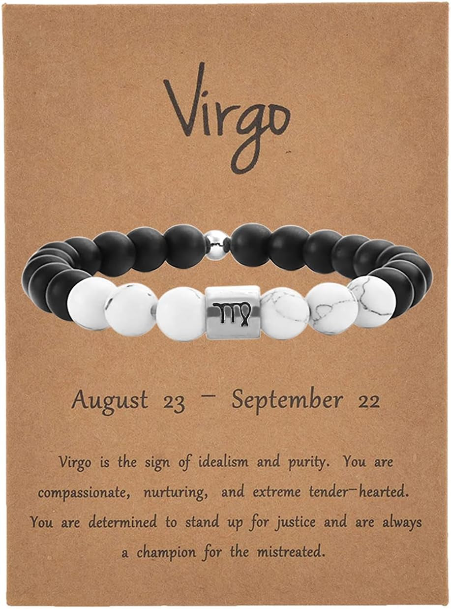 Zodiac Bracelet for Men Constellation Horoscope Bracelet for Women Gifts Zodiac Sign Beaded Bracelet