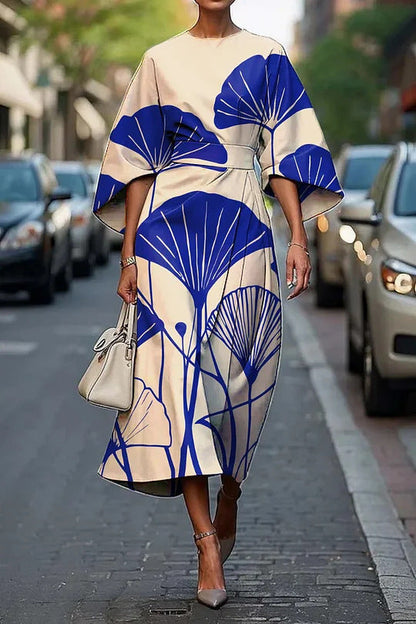 Female Creative Casual Printing Elegant Dress Grayceful LLC
