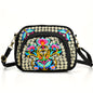 Vibrant Floral Embroidered Crossbody Bag for Women - Lightweight, Double-Sided Design with Detachable Strap, Zipper Closure, and Phone Pocket - Perfect for Casual Outings, Travel Accessory | Vibrant Pattern Bag | Coin Purse NovaCart