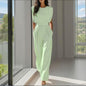 Women’s wide-leg short sleeve jumpsuit FitiqueFit