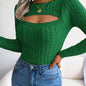 Women'S Long Sleeve Hollow Sweater | High Stretch Fabric, Crew Neck, Sexy Slim Fit, Autumn/Winter NovaCart