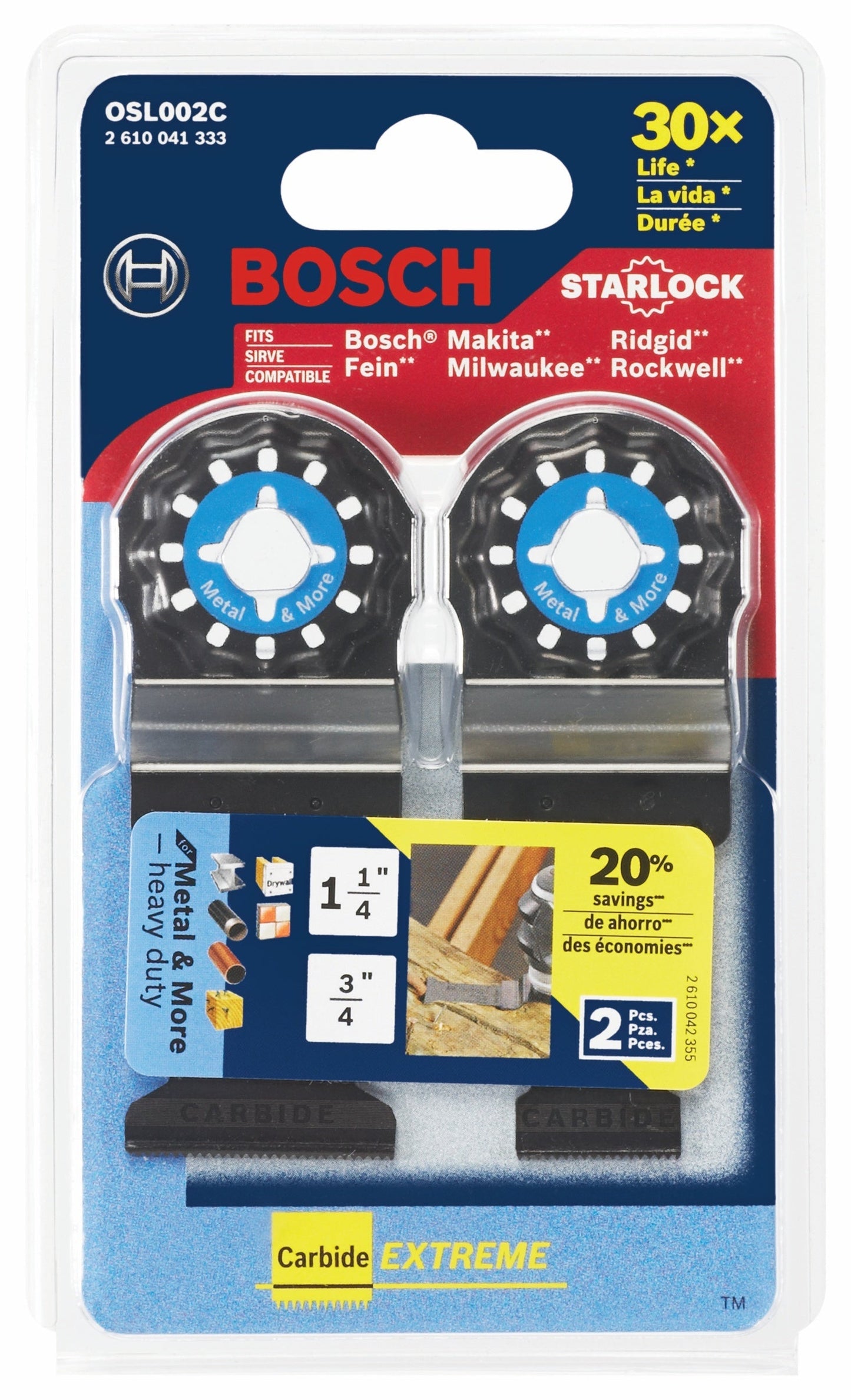 BOSCH OSL002C Starlock® Oscillating Multi-Tool Accessory Blade Set 2 pc. VM Hardware
