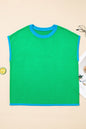 Contrast Trim Crewneck Short Sleeve Sweater Shop Style & More | Fresh Looks, Everyday Deals & Free Shipping