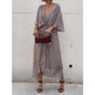 Batwing Sleeve V-Neck Midi Dress – Tied Irregular Hem Fairy Dress FitiqueFit