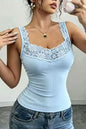 Lace Trim Fitted Tank Top New Era Fashion LLc