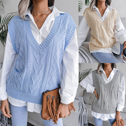 Women’s Hollowed Out Knit Vest FitiqueFit