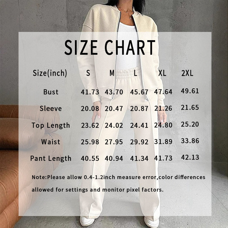 Women’s 2-Piece Zip-Up Sweatsuit Set — Jacket & Wide-Leg Sweatpants FitiqueFit