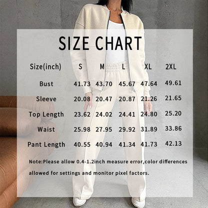 Women’s 2-Piece Zip-Up Sweatsuit Set — Jacket & Wide-Leg Sweatpants FitiqueFit