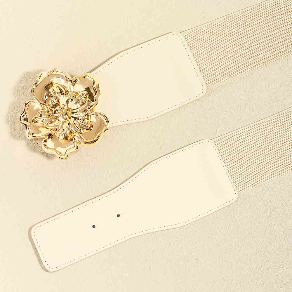 Flower Elegance Alloy Buckle Elastic Belt – Stylish Floral Design See size chart under “more details” The Fashion Celestial