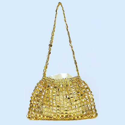 Handmade Flat Beads Woven Large Dumpling Fashion Trendy One-shoulder Handbag See size chart under “more details” The Fashion Celestial