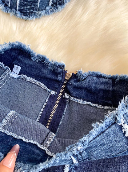 Raw Hem Denim Cami and Flare Jeans Set New Era Fashion LLc