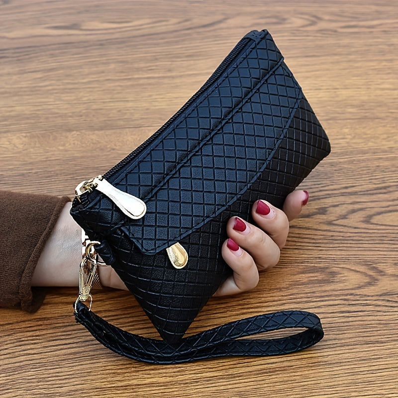 Women's Argyle Quilted Clutch Bag - Multi Zipper Wristlet Bag For Phone & Coin, Fashion Handbag - For Women - Suitable for Evening Parties & Casual Outings - Perfect Gift for Her NovaCart