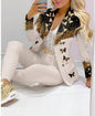 Women's Printed Coat & Trousers Two-Piece Set – 19 Prints, Casual Fashion Suit FitiqueFit