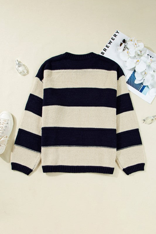 Plus Size Stripe Colorblock Drop Shoulder Sweater Shop Style & More | Fresh Looks, Everyday Deals & Free Shipping