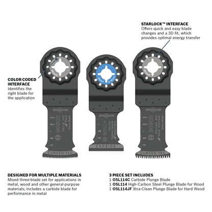 BOSCH OSL003VP 3 pc. Starlock® Oscillating Multi-Tool Accessory Blade Set VM Hardware