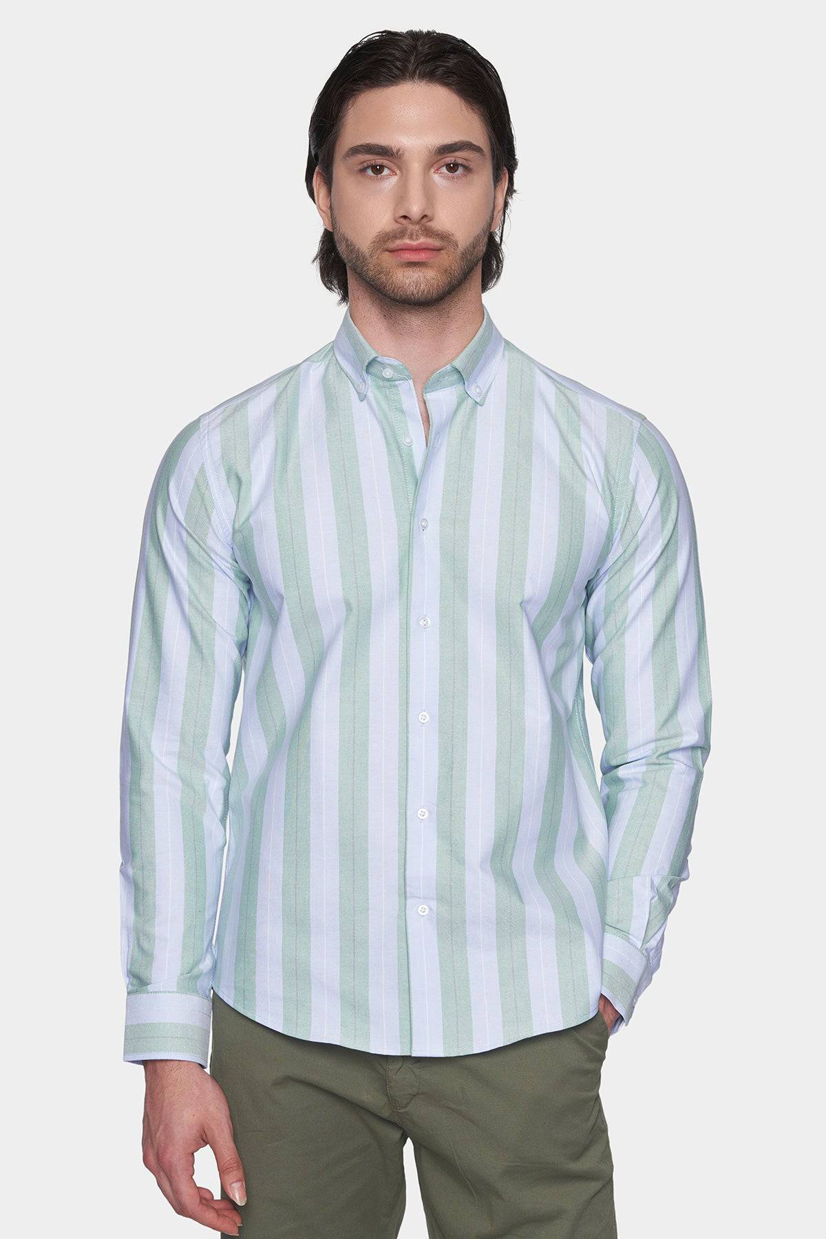 Premium Cotton Dress Shirt (Mint) Bright Moons