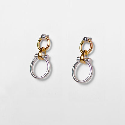 Aikon - Horse Bit Equestrian Earring Two Tone Urban-Equestrian
