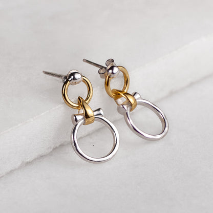 Aikon - Horse Bit Equestrian Earring Two Tone Urban-Equestrian