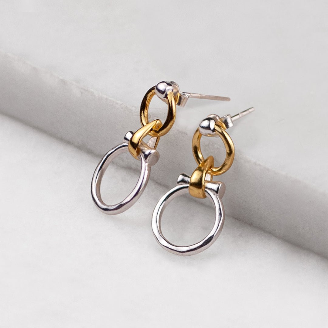 Aikon - Horse Bit Equestrian Earring Two Tone Urban-Equestrian