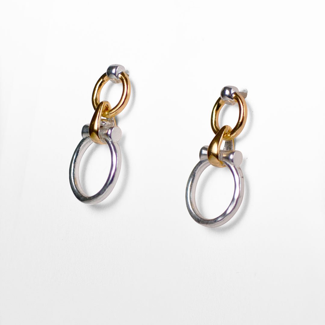 Aikon - Horse Bit Equestrian Earring Two Tone Urban-Equestrian