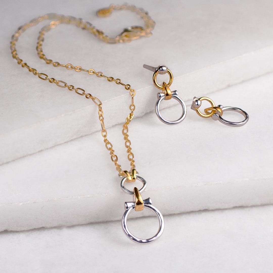 Aikon - Two Tone Equestrian Horse Bit Necklace Urban-Equestrian