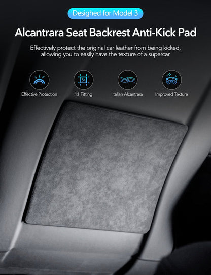 Alcantara Seat Back Protector for Model 3 Highland/Y Juniper | 2-Pack | Premium Comfort Tesery Official Store