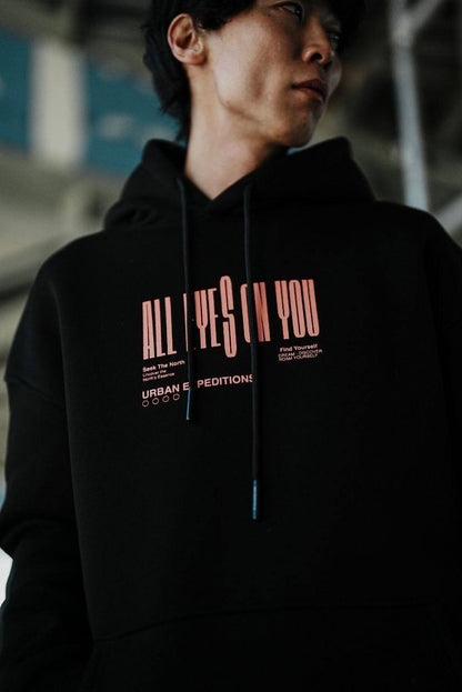 Oversize 'All Eyes on You' Graphic Hoodie - Abstract Streetwear Sweatshirt Withinblack