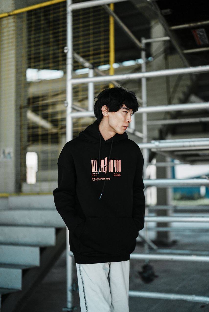 Oversize 'All Eyes on You' Graphic Hoodie - Abstract Streetwear Sweatshirt Withinblack