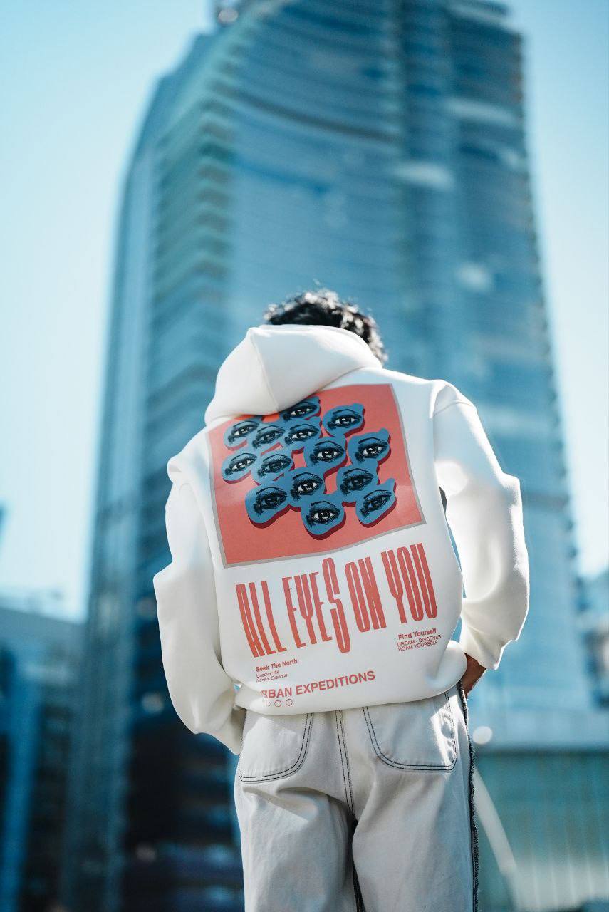 Oversize 'All Eyes on You' Graphic Hoodie - Abstract Streetwear Sweatshirt Withinblack