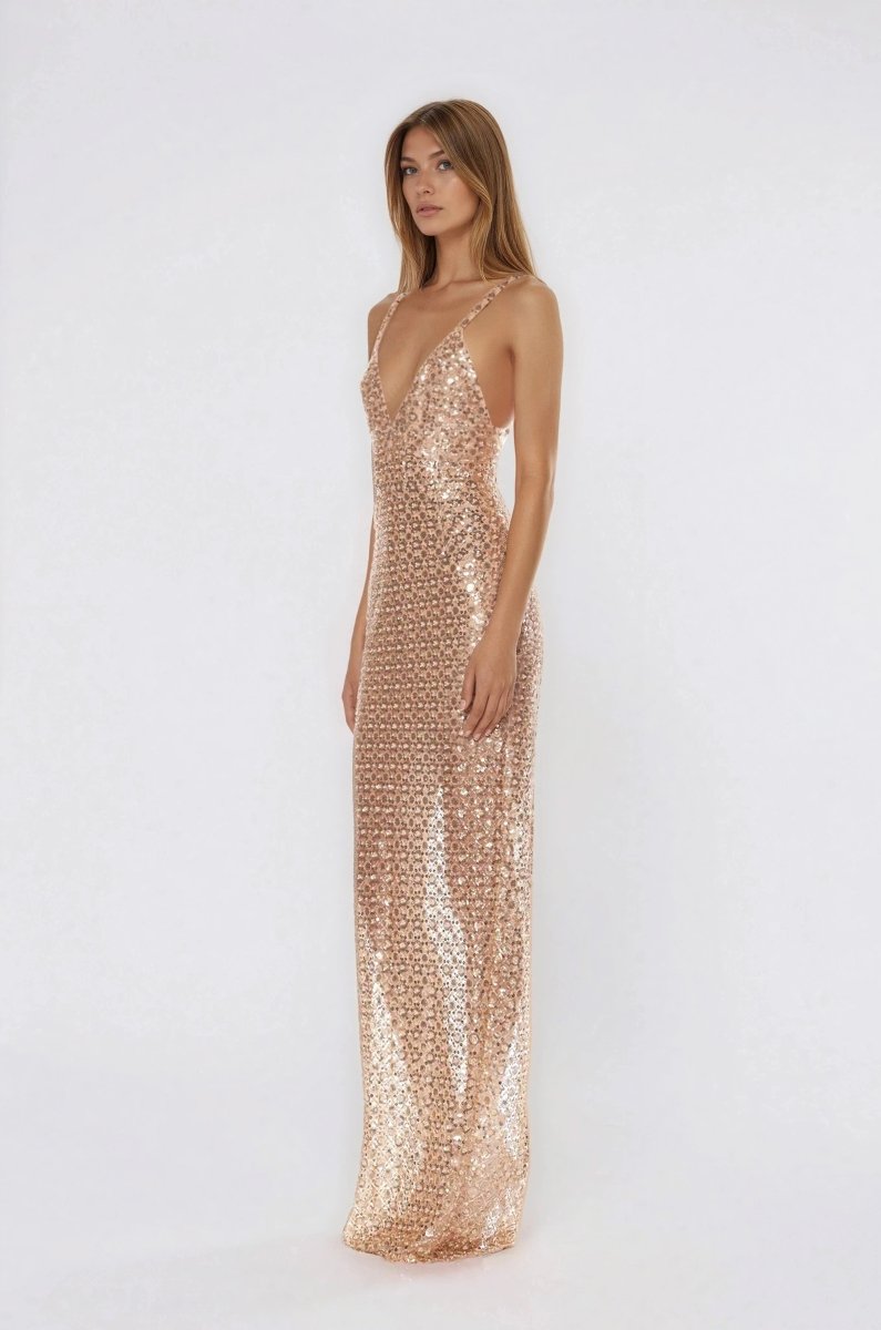Allegra Sequin Maxi Dress - Gold XO, Tina
