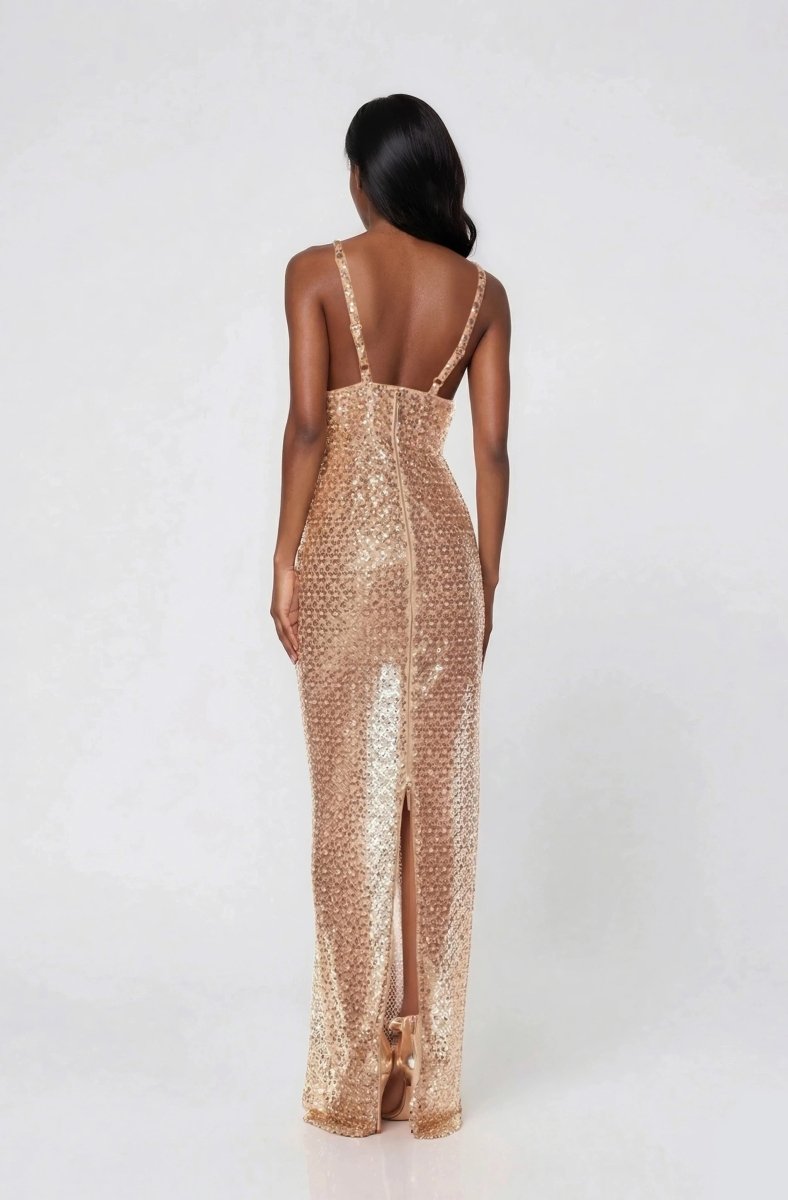 Allegra Sequin Maxi Dress - Gold XO, Tina
