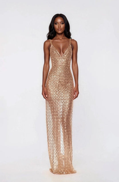 Allegra Sequin Maxi Dress - Gold XO, Tina