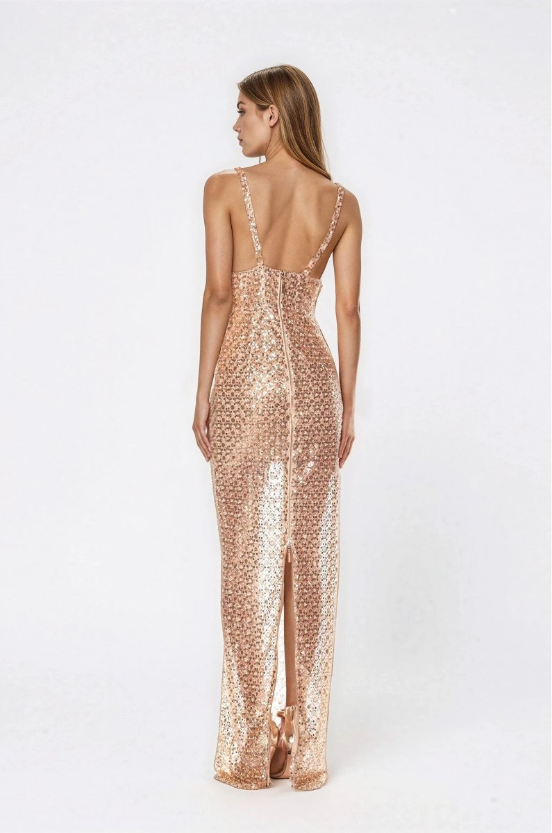 Allegra Sequin Maxi Dress - Gold XO, Tina