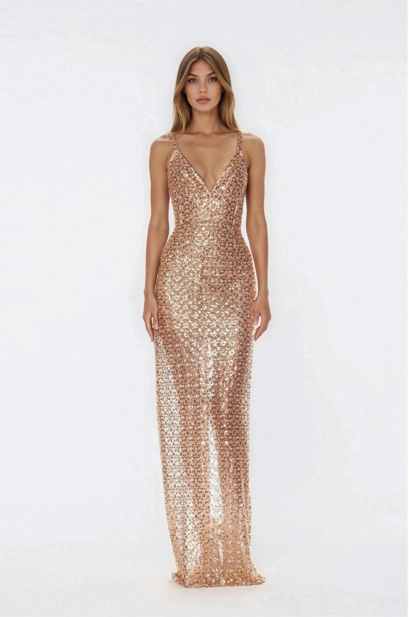 Allegra Sequin Maxi Dress - Gold XO, Tina