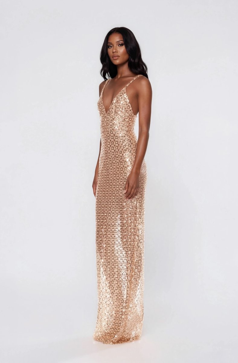 Allegra Sequin Maxi Dress - Gold XO, Tina