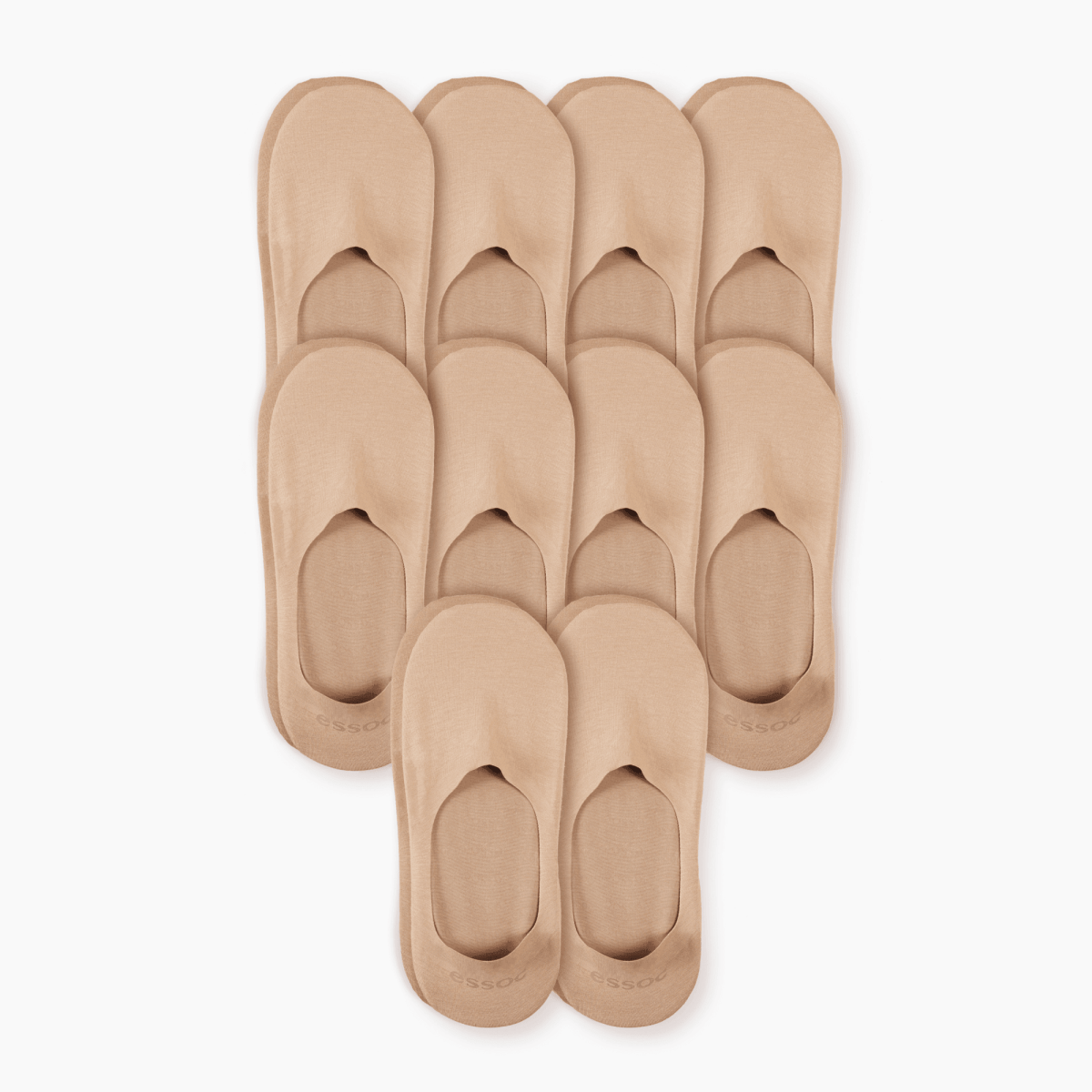 Unisex Cotton No Show Socks 10-Pack | Almond Beige essoc