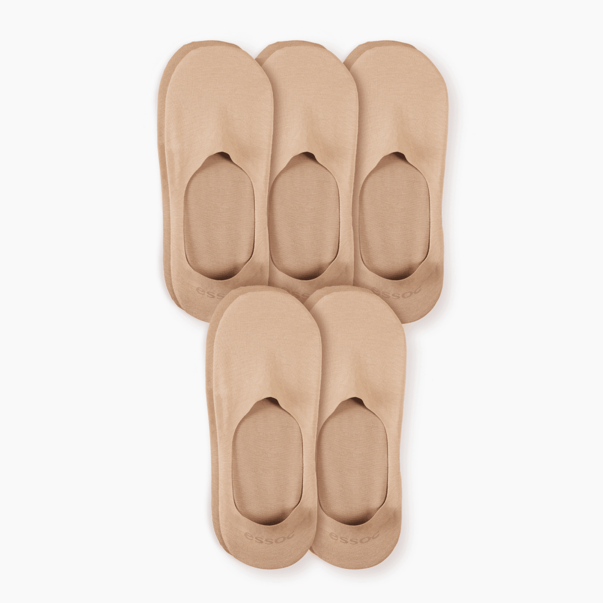 Unisex Cotton No Show Socks 5-Pack | Almond Beige essoc