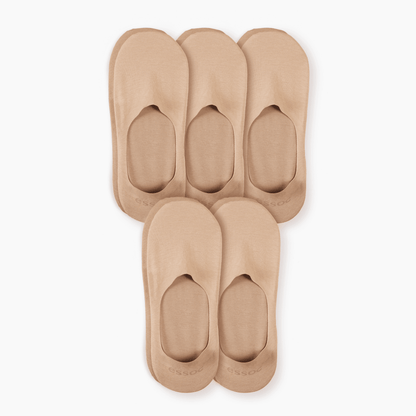 Unisex Cotton No Show Socks 5-Pack | Almond Beige essoc