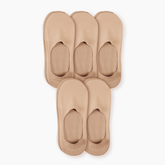 Unisex Cotton No Show Socks 5-Pack | Almond Beige essoc