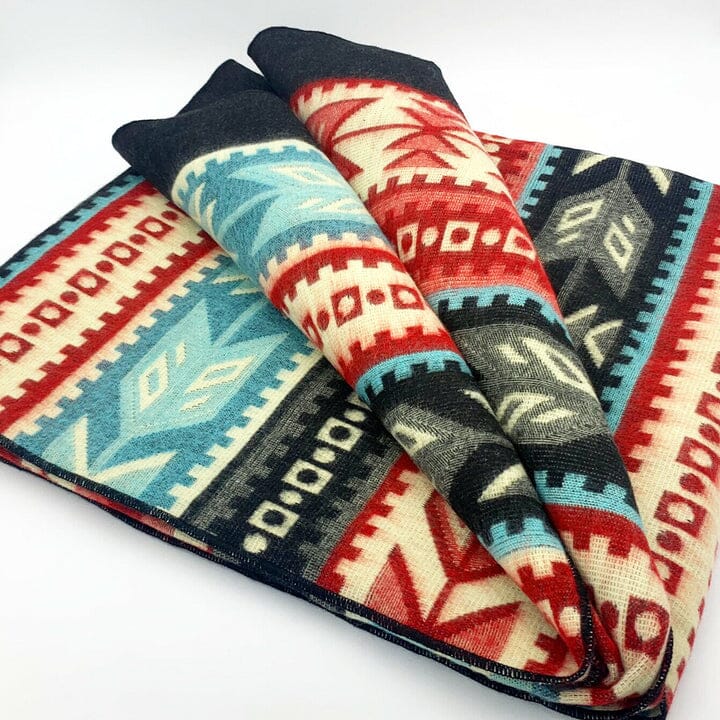 Alpaca Bed Blanket - Southwest Patterned Purely Alpaca
