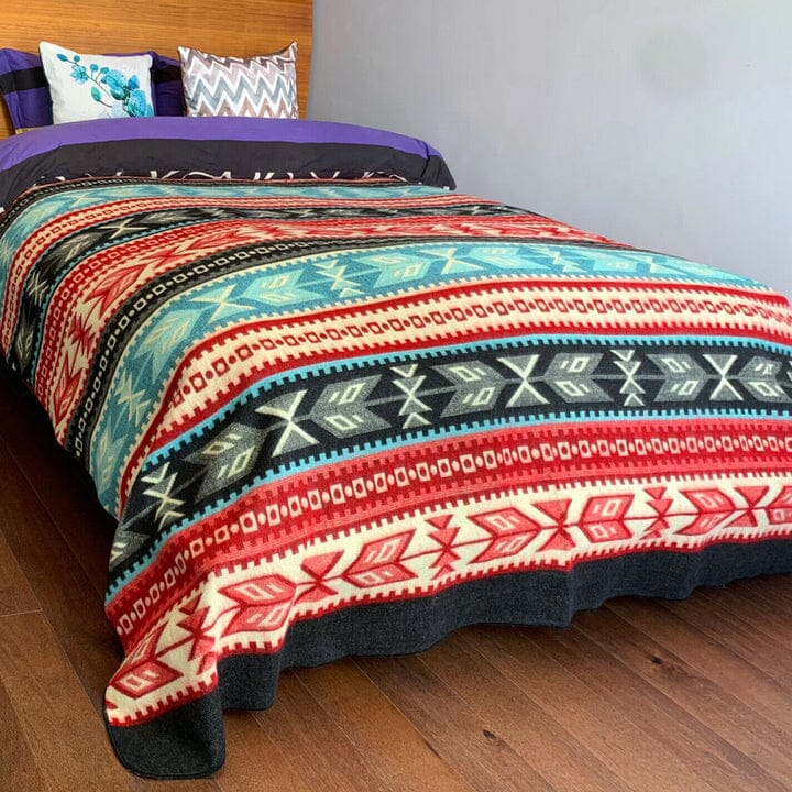 Alpaca Bed Blanket - Southwest Patterned Purely Alpaca