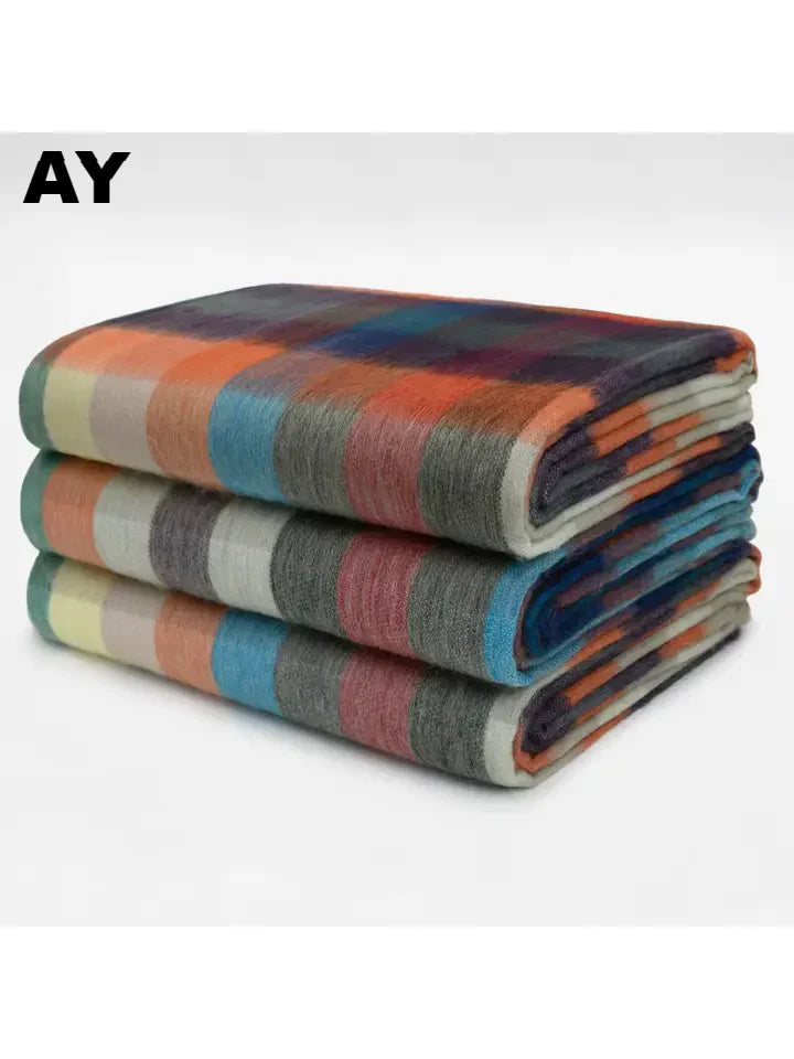 Alpaca Bed Blanket - Striped Purely Alpaca