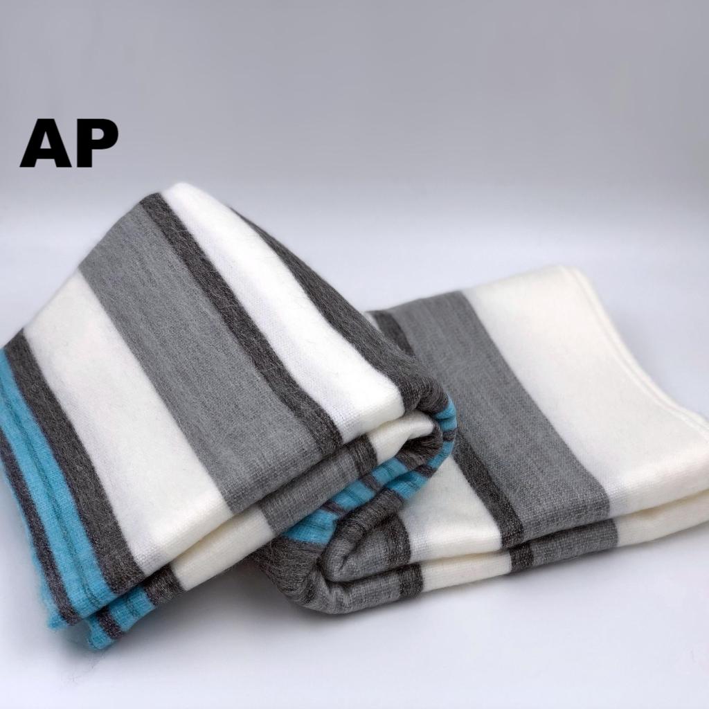 Alpaca Bed Blanket - Striped Purely Alpaca