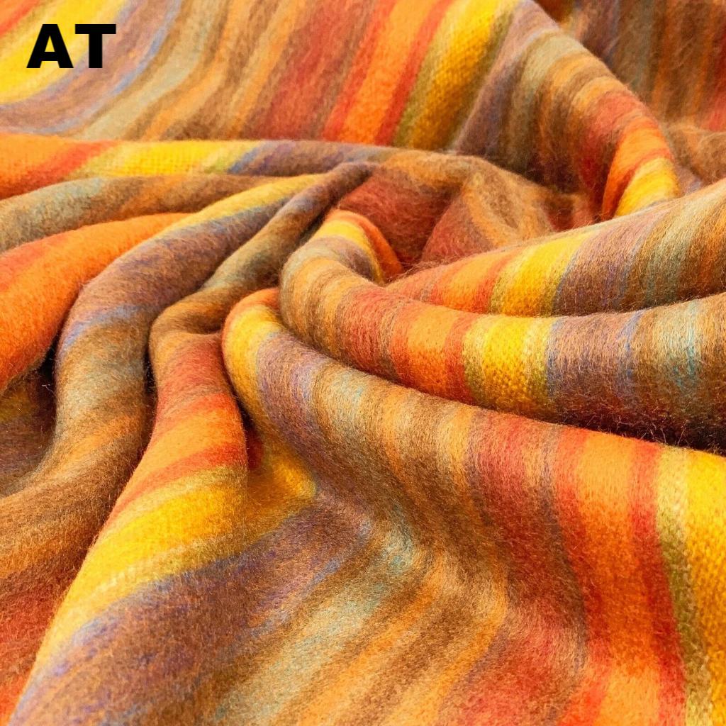 Alpaca Bed Blanket - Striped Purely Alpaca