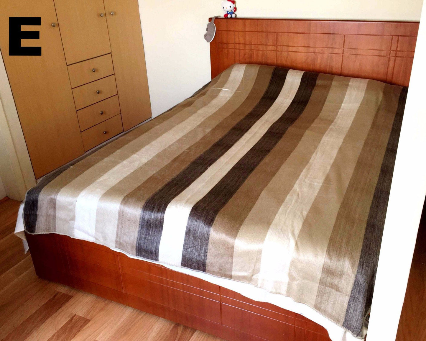 Alpaca Bed Blanket - Striped Purely Alpaca