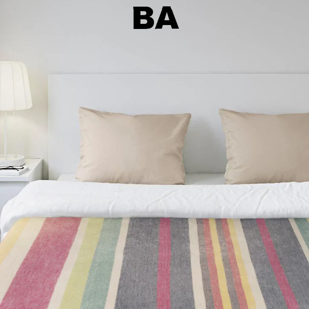 Alpaca Bed Blanket - Striped Purely Alpaca