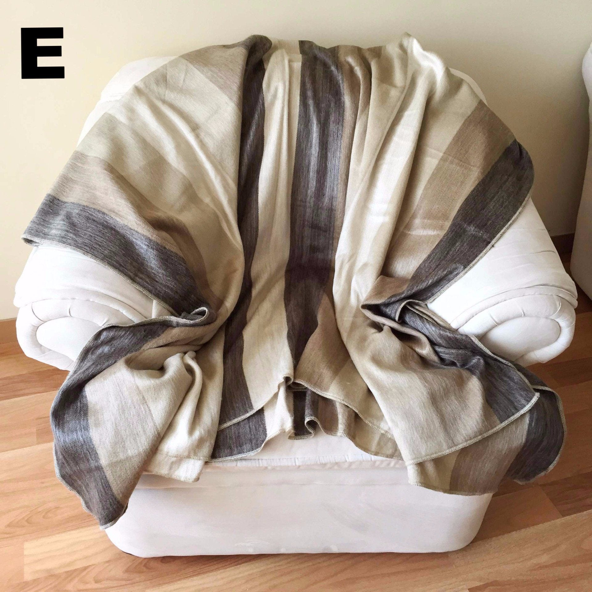 Alpaca Bed Blanket - Striped Purely Alpaca
