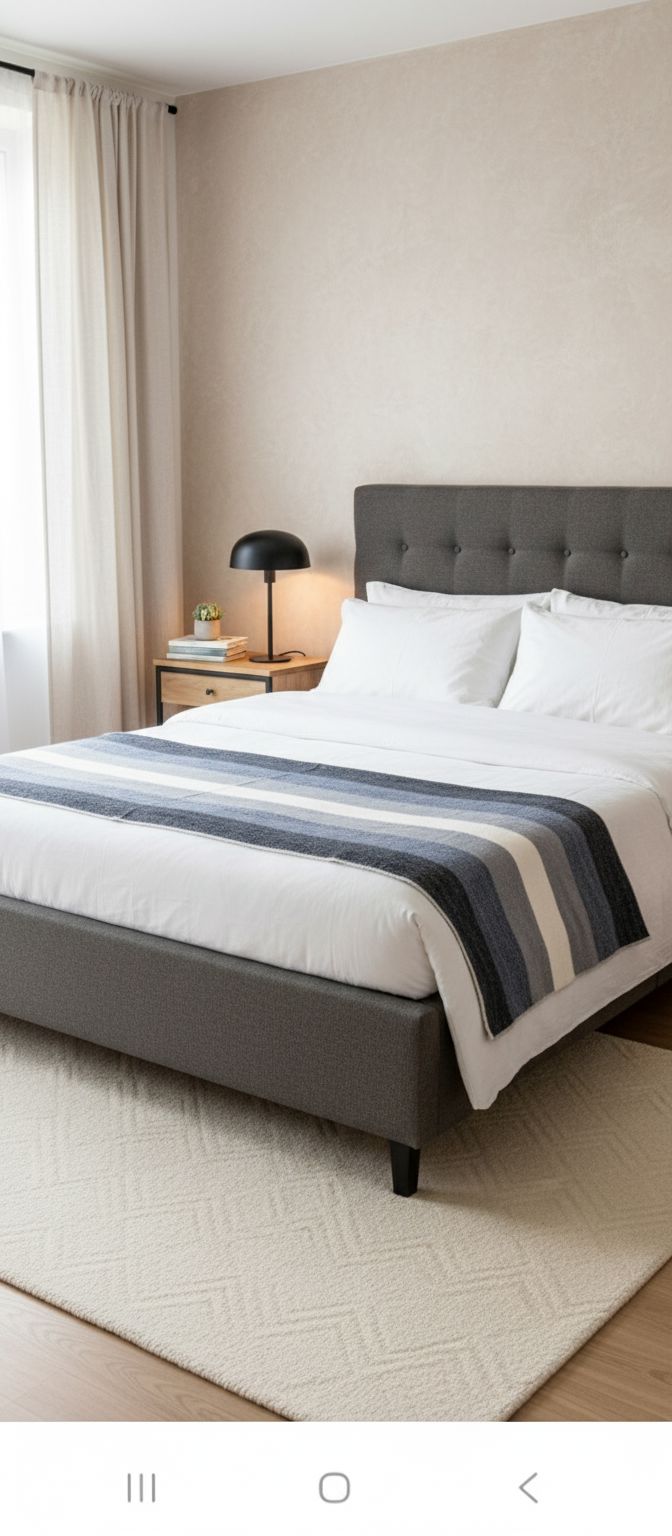 Alpaca Bed Blanket - Striped Purely Alpaca